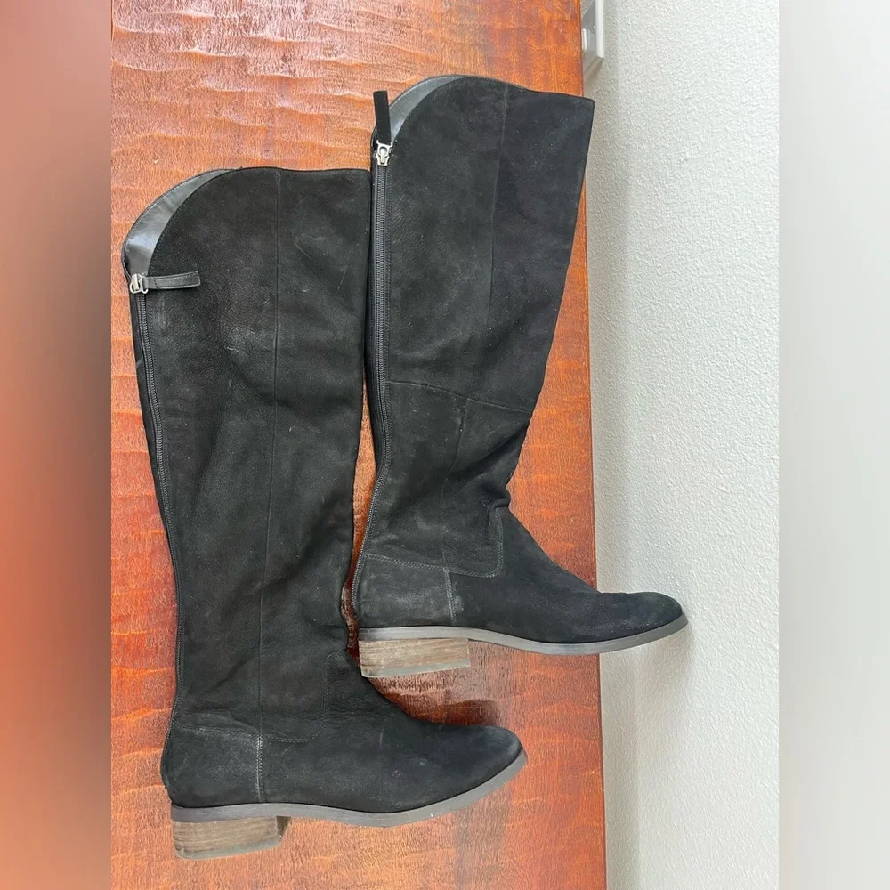 Sole Society Suede leather knee high Andie black boots goth cottagecore sz 8.5